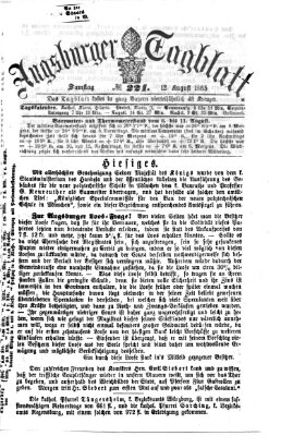 Augsburger Tagblatt Samstag 12. August 1865