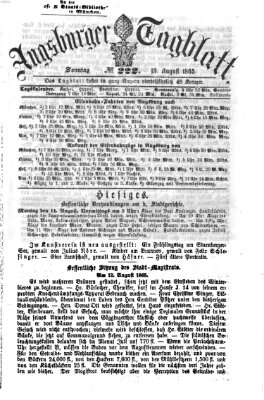 Augsburger Tagblatt Sonntag 13. August 1865