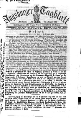 Augsburger Tagblatt Mittwoch 30. August 1865