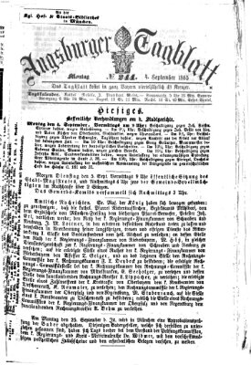 Augsburger Tagblatt Montag 4. September 1865