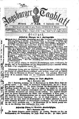 Augsburger Tagblatt Mittwoch 6. September 1865