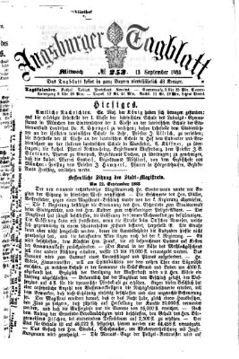 Augsburger Tagblatt Mittwoch 13. September 1865