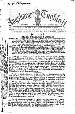 Augsburger Tagblatt Samstag 16. September 1865