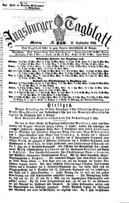 Augsburger Tagblatt Montag 18. September 1865