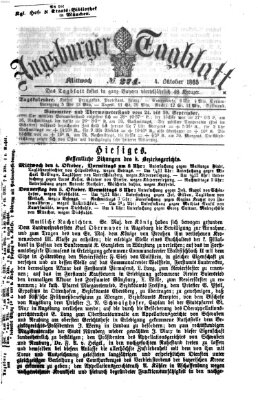 Augsburger Tagblatt Mittwoch 4. Oktober 1865