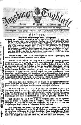 Augsburger Tagblatt Freitag 6. Oktober 1865