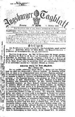 Augsburger Tagblatt Sonntag 8. Oktober 1865