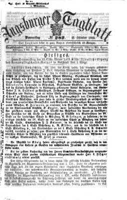 Augsburger Tagblatt Donnerstag 12. Oktober 1865