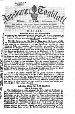 Augsburger Tagblatt Mittwoch 15. November 1865