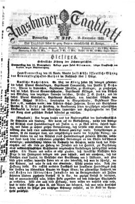 Augsburger Tagblatt Donnerstag 16. November 1865