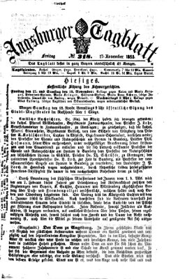 Augsburger Tagblatt Freitag 17. November 1865