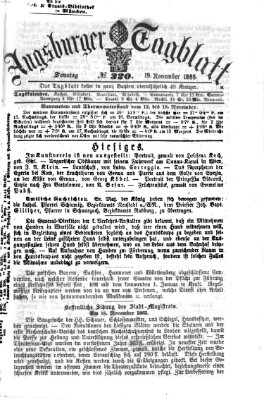 Augsburger Tagblatt Sonntag 19. November 1865