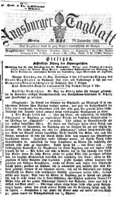 Augsburger Tagblatt Montag 20. November 1865