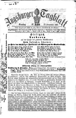 Augsburger Tagblatt Samstag 25. November 1865