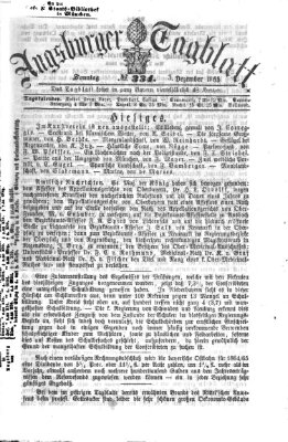 Augsburger Tagblatt Sonntag 3. Dezember 1865