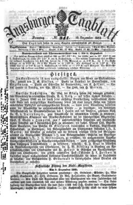 Augsburger Tagblatt Sonntag 10. Dezember 1865