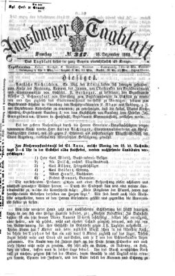 Augsburger Tagblatt Samstag 16. Dezember 1865