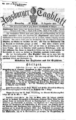 Augsburger Tagblatt Donnerstag 21. Dezember 1865