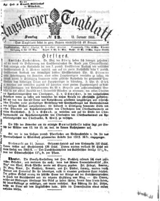 Augsburger Tagblatt Samstag 13. Januar 1866