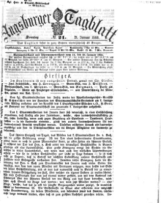 Augsburger Tagblatt Sonntag 21. Januar 1866