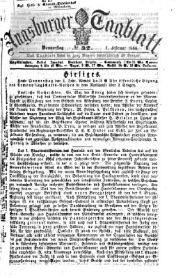 Augsburger Tagblatt Donnerstag 1. Februar 1866