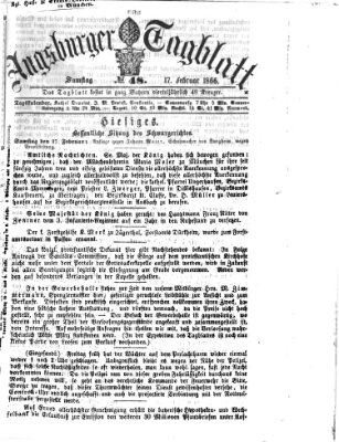 Augsburger Tagblatt Samstag 17. Februar 1866