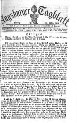 Augsburger Tagblatt Freitag 23. März 1866