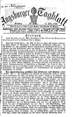 Augsburger Tagblatt Samstag 31. März 1866