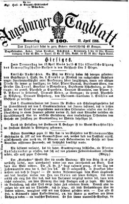 Augsburger Tagblatt Donnerstag 12. April 1866