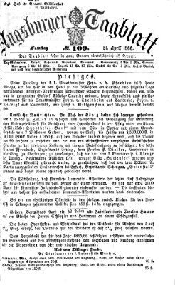 Augsburger Tagblatt Samstag 21. April 1866