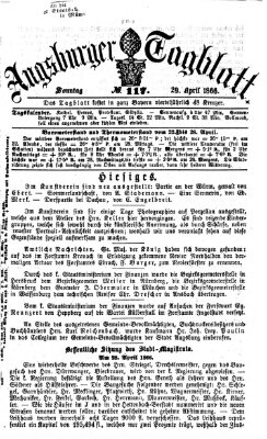 Augsburger Tagblatt Sonntag 29. April 1866