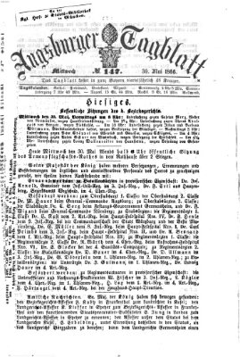 Augsburger Tagblatt Mittwoch 30. Mai 1866