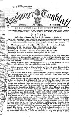 Augsburger Tagblatt Samstag 14. Juli 1866