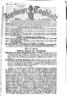 Augsburger Tagblatt Mittwoch 29. August 1866