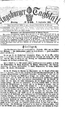 Augsburger Tagblatt Sonntag 2. September 1866