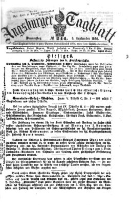 Augsburger Tagblatt Donnerstag 6. September 1866