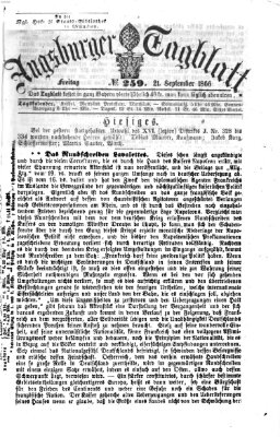 Augsburger Tagblatt Freitag 21. September 1866