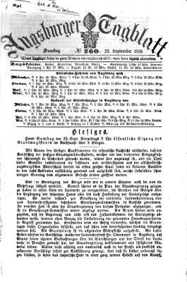 Augsburger Tagblatt Samstag 22. September 1866
