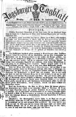 Augsburger Tagblatt Dienstag 25. September 1866