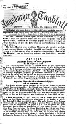 Augsburger Tagblatt Mittwoch 26. September 1866