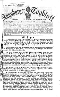 Augsburger Tagblatt Sonntag 30. September 1866