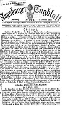 Augsburger Tagblatt Mittwoch 3. Oktober 1866