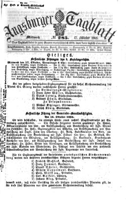 Augsburger Tagblatt Mittwoch 17. Oktober 1866