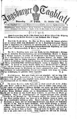 Augsburger Tagblatt Donnerstag 25. Oktober 1866