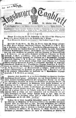 Augsburger Tagblatt Montag 29. Oktober 1866