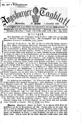 Augsburger Tagblatt Donnerstag 1. November 1866