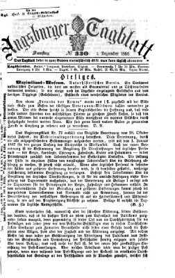 Augsburger Tagblatt Samstag 1. Dezember 1866