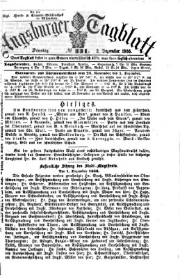 Augsburger Tagblatt Sonntag 2. Dezember 1866