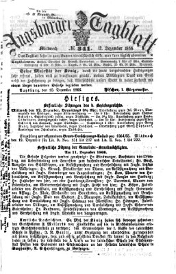 Augsburger Tagblatt Mittwoch 12. Dezember 1866