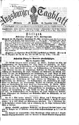 Augsburger Tagblatt Mittwoch 19. Dezember 1866